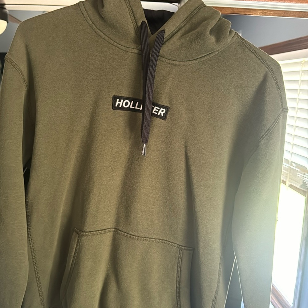Mens army green soft hoodie